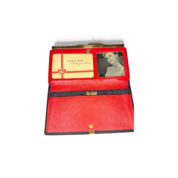 Vintage Goatskin Leather Kisslock Wallet 1960s Original Paperwork RICO Ostrich - Picture 2 of 10